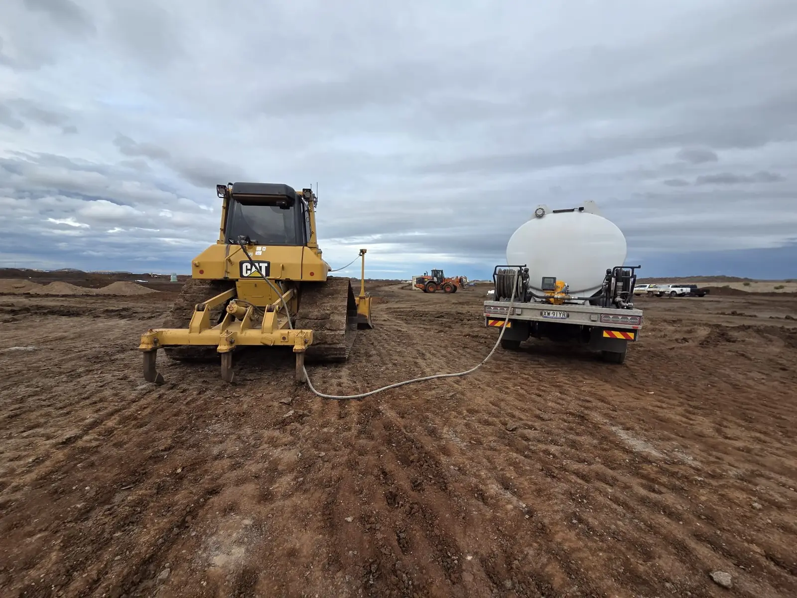 On-site diesel refuelling on a Melbourne job site