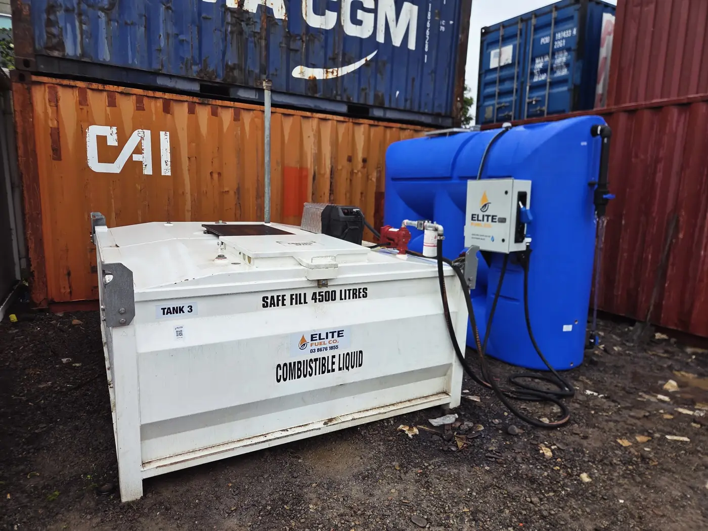 On-site bulk diesel storage tanks