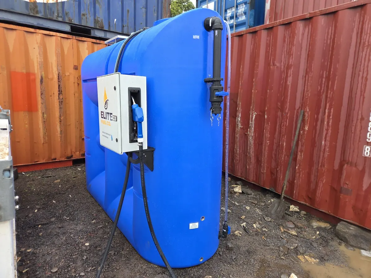 A bulk AdBlue storage tank with an Elite Fuel Co. dispenser on a customer's site